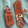 Custom Photo Wherever You Go, Always Come Home To Me - Couple Personalized Custom Engraved Leather Keychain - Gift For Husband Wife, Anniversary