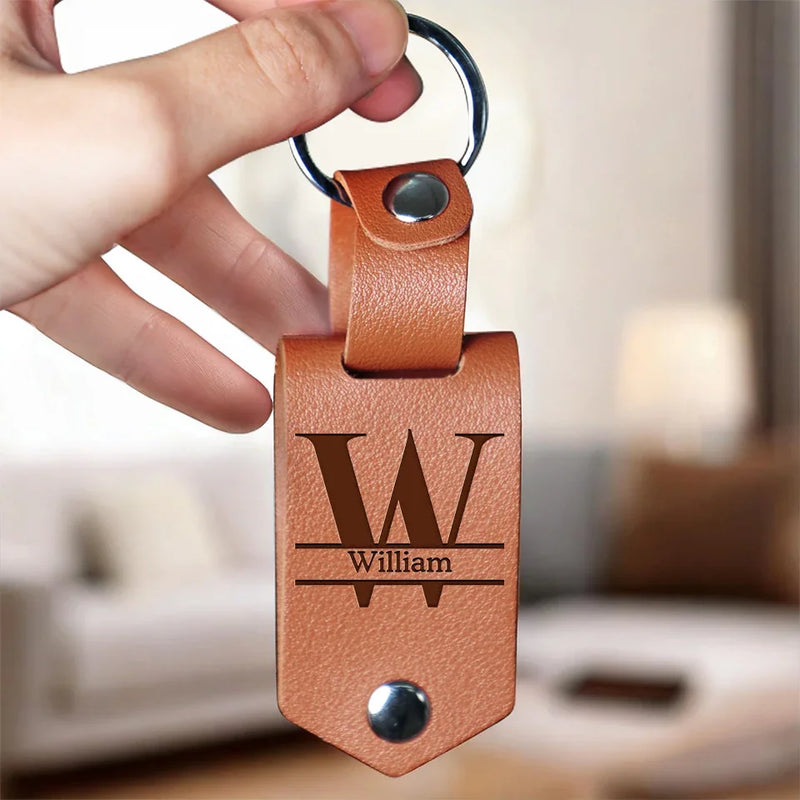 Every Day Is Better With You By My Side - Couple Personalized Custom Engraved Leather Keychain - Gift For Husband Wife, Anniversary