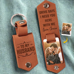 Custom Photo Your Love Is My Greatest Gift - Couple Personalized Custom Engraved Leather Keychain - Gift For Husband Wife, Anniversary