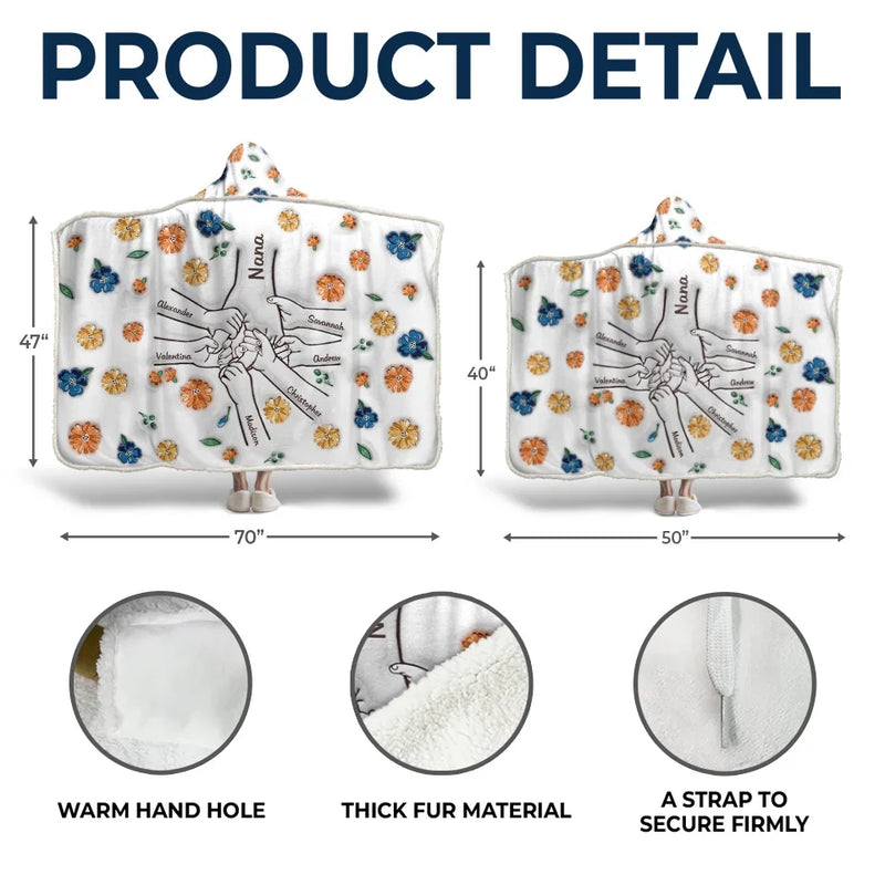 Holding Hands Is A Reminder That We Are All Connected - Family Personalized Custom 3D Inflated Effect Printed Snuggle Blanket, Hoodie Blanket - Gift For Family Members