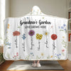 Grandma's Favorite Garden - Family Personalized Custom Snuggle Blanket, Hoodie Blanket - Gift For Mom, Grandma