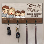 Home Sweet Home - Family Personalized Custom Home Decor Key Hanger, Key Holder - House Warming Gift For Family Members, Pet Owners, Pet Lovers