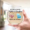 A Mother And Daughter’s Bond Knows No Distance - Family Personalized Custom Wine Glass - Gift For Mom, Daughter
