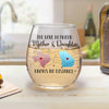 A Mother And Daughter’s Bond Knows No Distance - Family Personalized Custom Wine Glass - Gift For Mom, Daughter