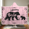 A Grandma’s Love Is A Bear Hug For The Soul - Family Personalized Custom Snuggle Blanket, Hoodie Blanket - Gift For Mom, Grandma