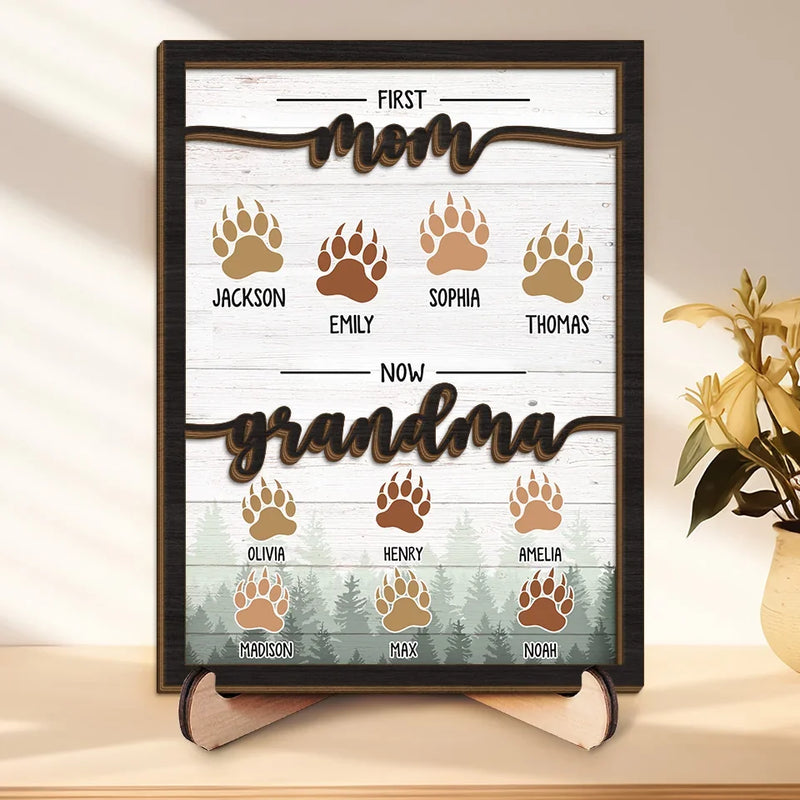 Journey Of The Heart - Family Personalized Custom 2-Layered Wooden Plaque With Stand - Gift For Mom, Grandma