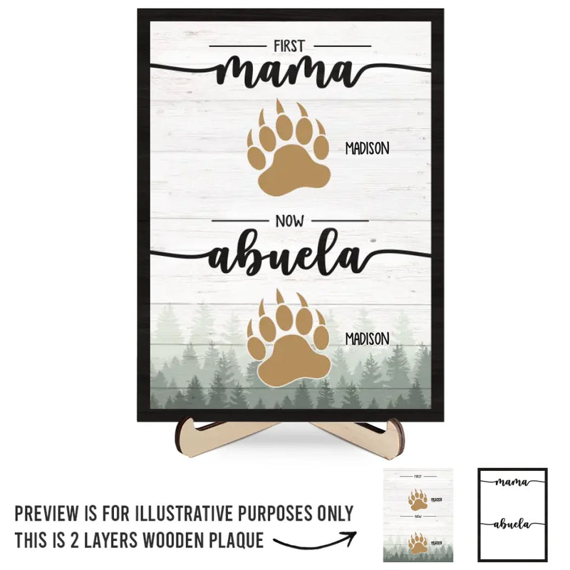 Journey Of The Heart - Family Personalized Custom 2-Layered Wooden Plaque With Stand - Gift For Mom, Grandma