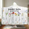Mama's Favorite Garden - Family Personalized Custom Snuggle Blanket, Hoodie Blanket - Gift For Mom, Grandma