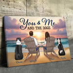 You And Me And The Fur Babies - Dog & Cat Personalized Custom Horizontal Canvas - Gift For Pet Owners, Pet Lovers