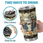 Home Is Where We Pitch Our Tent - Couple Personalized Custom Tumbler - Gift For Husband Wife, Camping Lovers
