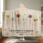 A Garden Of Love Grows In A Grandmother's Heart - Family Personalized Custom Snuggle Blanket, Hoodie Blanket - Gift For Mom, Grandma