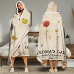 A Garden Of Love Grows In A Grandmother's Heart - Family Personalized Custom Snuggle Blanket, Hoodie Blanket - Gift For Mom, Grandma