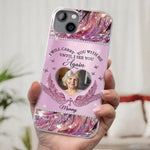 Custom Photo I Will Always Carry Mom With Me  - Memorial Personalized Custom Clear Phone Case - Sympathy Gift For Mom