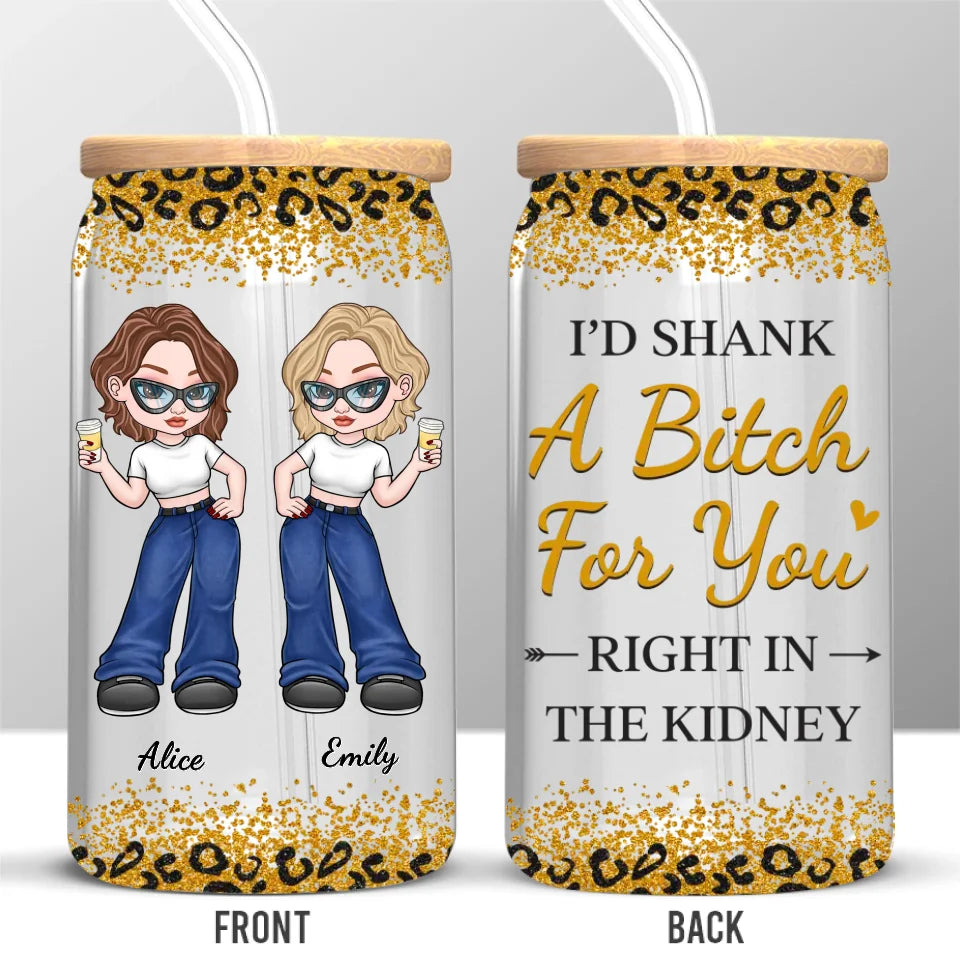 Better Together - Bestie Personalized Custom Glass Cup, Iced Coffee Cup - Gift For Best Friends, BFF, Sisters