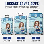 Travel Far, Live Fully - Travel Personalized Custom Luggage Cover - Summer Vacation Gift, Gift For Adventure Travel Lovers