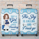 Travel More, Worry Less - Travel Personalized Custom Luggage Cover - Summer Vacation Gift, Gift For Adventure Travel Lovers