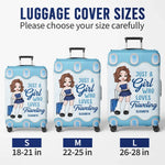 Travel More, Worry Less - Travel Personalized Custom Luggage Cover - Summer Vacation Gift, Gift For Adventure Travel Lovers