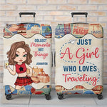 To Travel Is To Live - Travel Personalized Custom Luggage Cover - Summer Vacation Gift, Gift For Adventure Travel Lovers