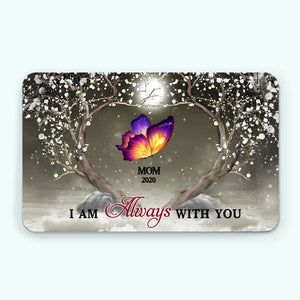 Comme un papillon, ils ont vécu brièvement mais magnifiquement - Carte de portefeuille en aluminium personnalisée commémorative - Cadeau de condoléances pour les membres de la famille