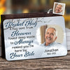 Photo personnalisée « Un câlin envoyé du ciel » - Carte portefeuille personnalisée en aluminium commémorative - Cadeau de condoléances pour les membres de la famille