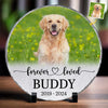 Custom Photo Your Paw Prints Are Forever In My Heart - Memorial Personalized Custom Round Shaped Stone With Stand - Sympathy Gift For Pet Owners, Pet Lovers
