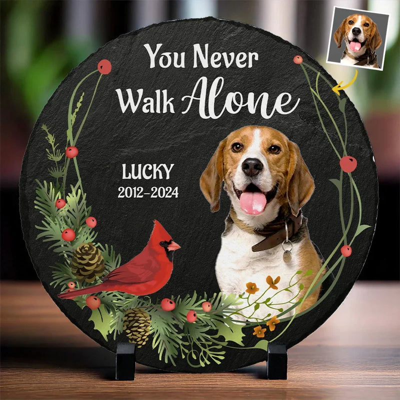 Custom Photo I'm Always With You - Memorial Personalized Custom Round Shaped Stone With Stand - Sympathy Gift For Pet Owners, Pet Lovers