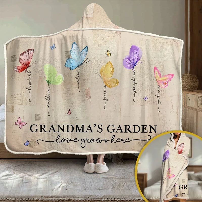 Family Is Where Love Is Endless - Family Personalized Custom Snuggle Blanket, Hoodie Blanket - Gift For Mom, Grandma