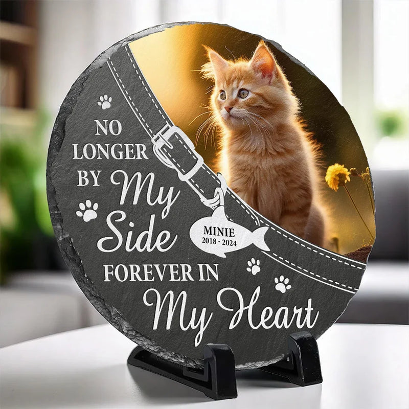 Custom Photo A Loyal Friend, A Gentle Spirit - Memorial Personalized Custom Round Shaped Stone With Stand - Sympathy Gift For Pet Owners, Pet Lovers