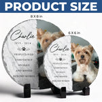 Custom Photo Deeply Loved And Missed Beyond Words - Memorial Personalized Custom Round Shaped Stone With Stand - Sympathy Gift For Pet Owners, Pet Lovers