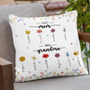 The Love Of Mom And Grandma Blossoms Like The Brightest Flowers - Family Personalized Custom Pillow - Gift For Mom, Grandma
