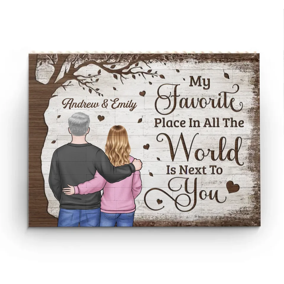 Together Is A Wonderful Place To Be - Couple Personalized Custom Horizontal Rectangle Shaped Building Brick Blocks - Gift For Husband Wife, Anniversary