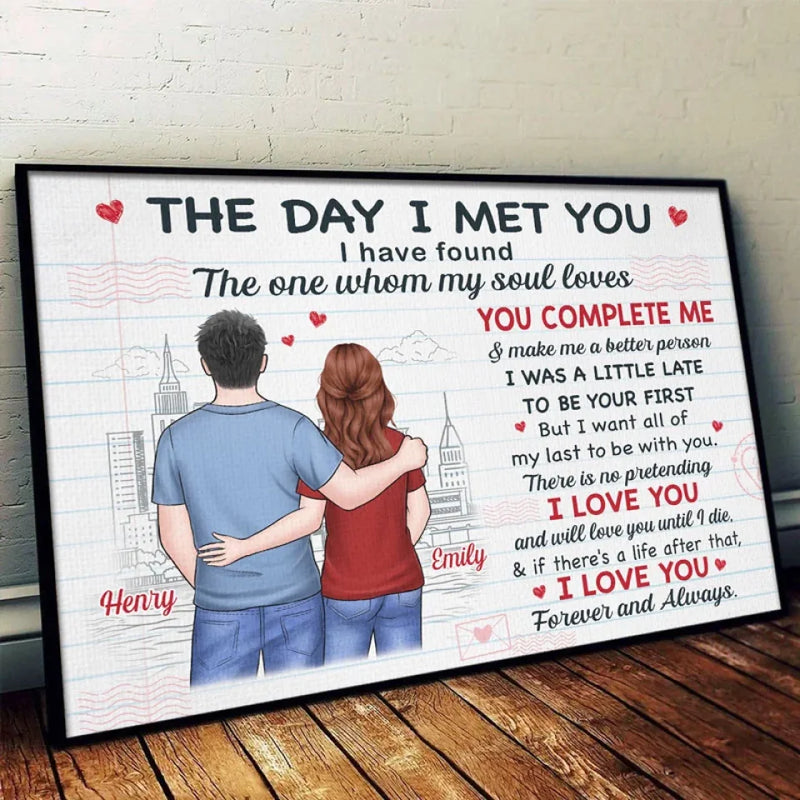 You Complete Me - Couple Personalized Custom Horizontal Poster - Gift For Husband Wife, Anniversary