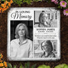 Custom Photo Love Shines Brightly Through Our Memories - Memorial Personalized Custom Square Shaped Stone With Stand - Sympathy Gift For Family Members