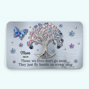 Ceux que nous aimons ne partent pas, ils volent simplement à nos côtés chaque jour - Carte portefeuille personnalisée en aluminium commémorative - Cadeau de condoléances pour les membres de la famille