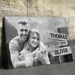 Custom Photo In Your Arms, I've Found My Home - Couple Personalized Custom Horizontal Canvas - Gift For Husband Wife, Anniversary