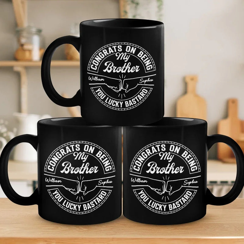 Love Makes A Family - Family Personalized Custom Black Mug - Gift For Family Members