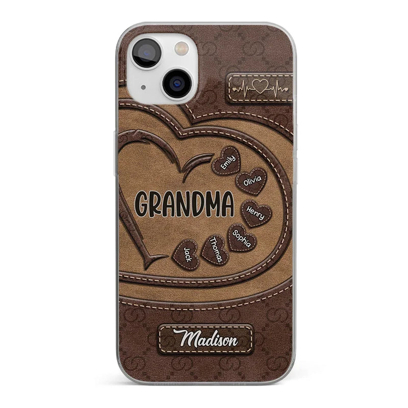 Rooted In Love, Growing Together - Family Personalized Custom Clear Phone Case - Gift For Mom, Grandma
