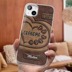 Rooted In Love, Growing Together - Family Personalized Custom Clear Phone Case - Gift For Mom, Grandma