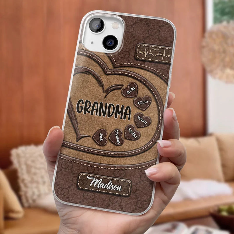 Rooted In Love, Growing Together - Family Personalized Custom Clear Phone Case - Gift For Mom, Grandma
