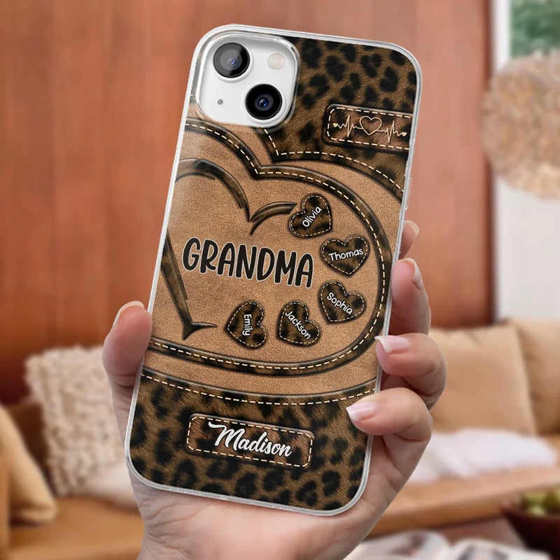 Grandma’s Love Makes Life Sweeter - Family Personalized Custom Clear Phone Case - Gift For Mom, Grandma