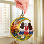 No Place Is Warmer Than By Your Side - Family Personalized Window Hanging Suncatcher Ornament - Gift For Mom, Daughter