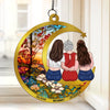 No Place Is Warmer Than By Your Side - Family Personalized Window Hanging Suncatcher Ornament - Gift For Mom, Daughter