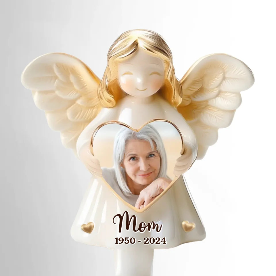 Custom Photo Remembering You With Love - Memorial Personalized Custom Stain Glass Style Acrylic Garden Stake - Sympathy Gift For Family Members