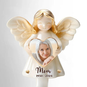 Photo personnalisée en souvenir de vous avec amour - Piquet de jardin en acrylique style vitrail personnalisé - Cadeau de condoléances pour les membres de la famille