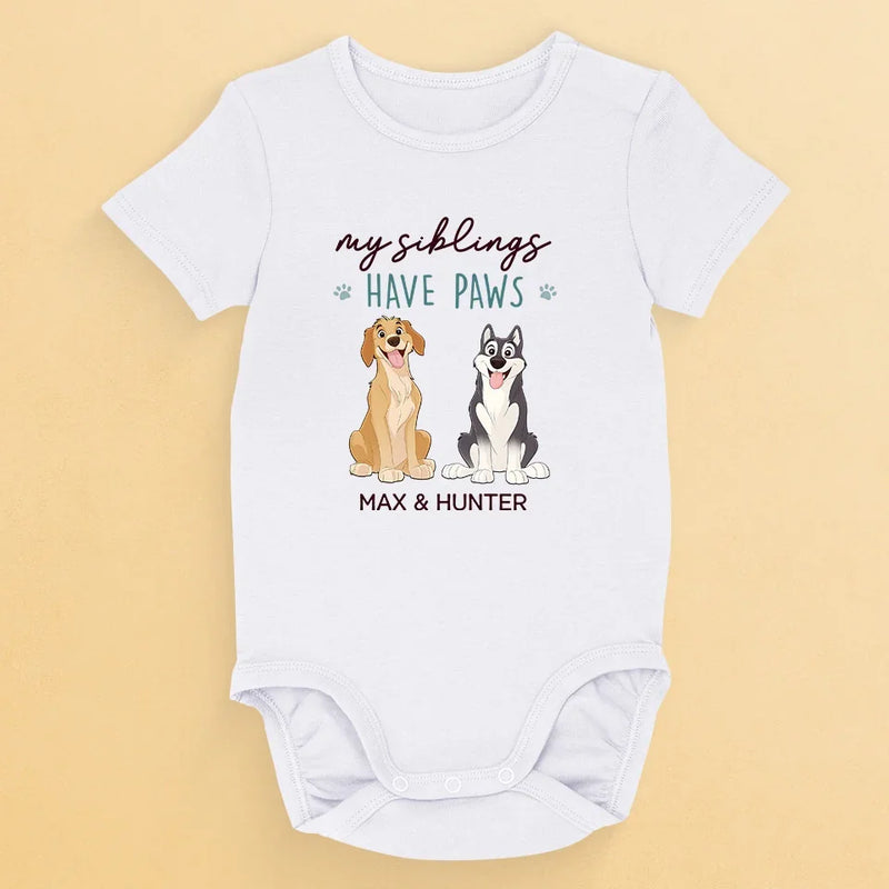 My Bestie Is Furry And Fabulous - Dog Personalized Custom Baby Onesie - Baby Shower Gift, Gift For Pet Owners, Pet Lovers