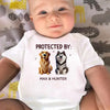 Protected By Paws And A Wagging Tail - Dog Personalized Custom Baby Onesie - Baby Shower Gift, Gift For Pet Owners, Pet Lovers