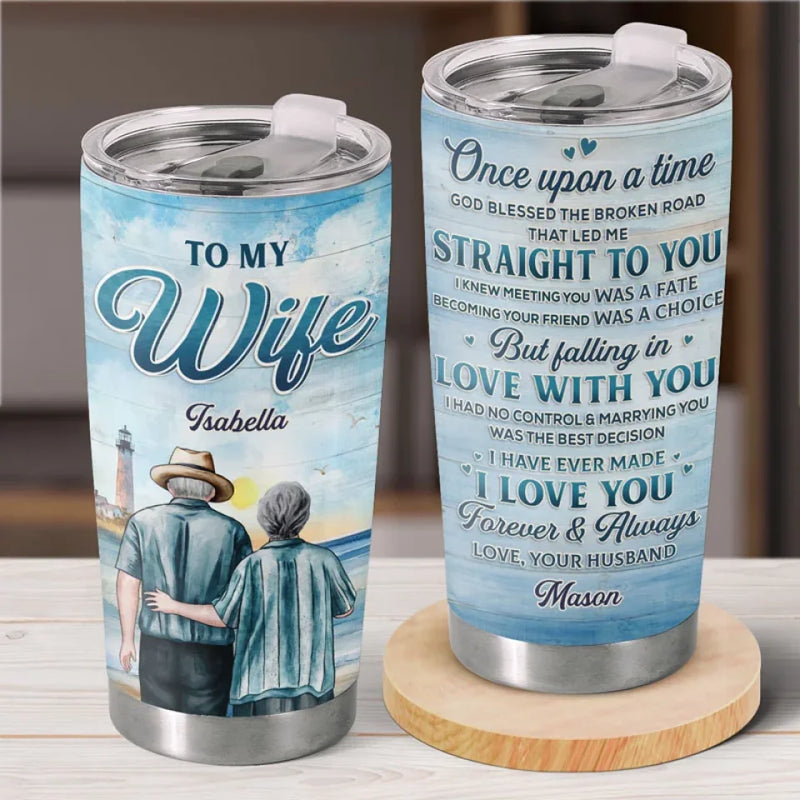 The Best Thing To Hold Onto In Life Is Each Other - Couple Personalized Custom Tumbler - Gift For Husband Wife, Anniversary