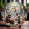 A Touching Way To Honor Family And Their Beliefs - Family Personalized Custom 3D Effect Printed Round Shaped Stone With Stand - Gift For Family Members