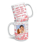 Custom Photo I Can't Help Falling In Love With You - Couple Personalized Custom 3D Inflated Effect Printed Mug - Gift For Husband Wife, Anniversary