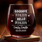 A Meaningful Keepsake To Celebrate Their New Journey - Personalized Custom Wine Glass - Appreciation, Retirement Gift For Coworkers, Work Friends, Colleagues
